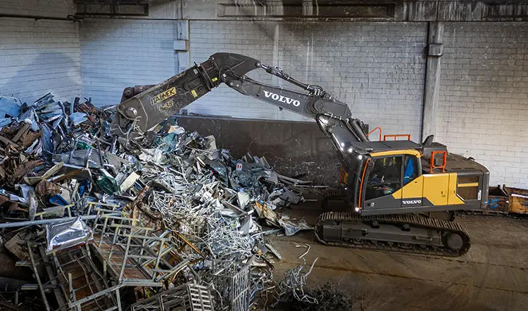pinza cesoia per riduzione in pezzi rottami metallici